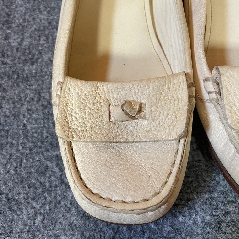 Women's Loafers Size 8.5 Square Toe Butter Yellow Italian Slip On Shoes Preppy - Picture 10 of 12